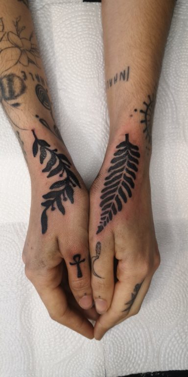 Floral blackwork tattoo